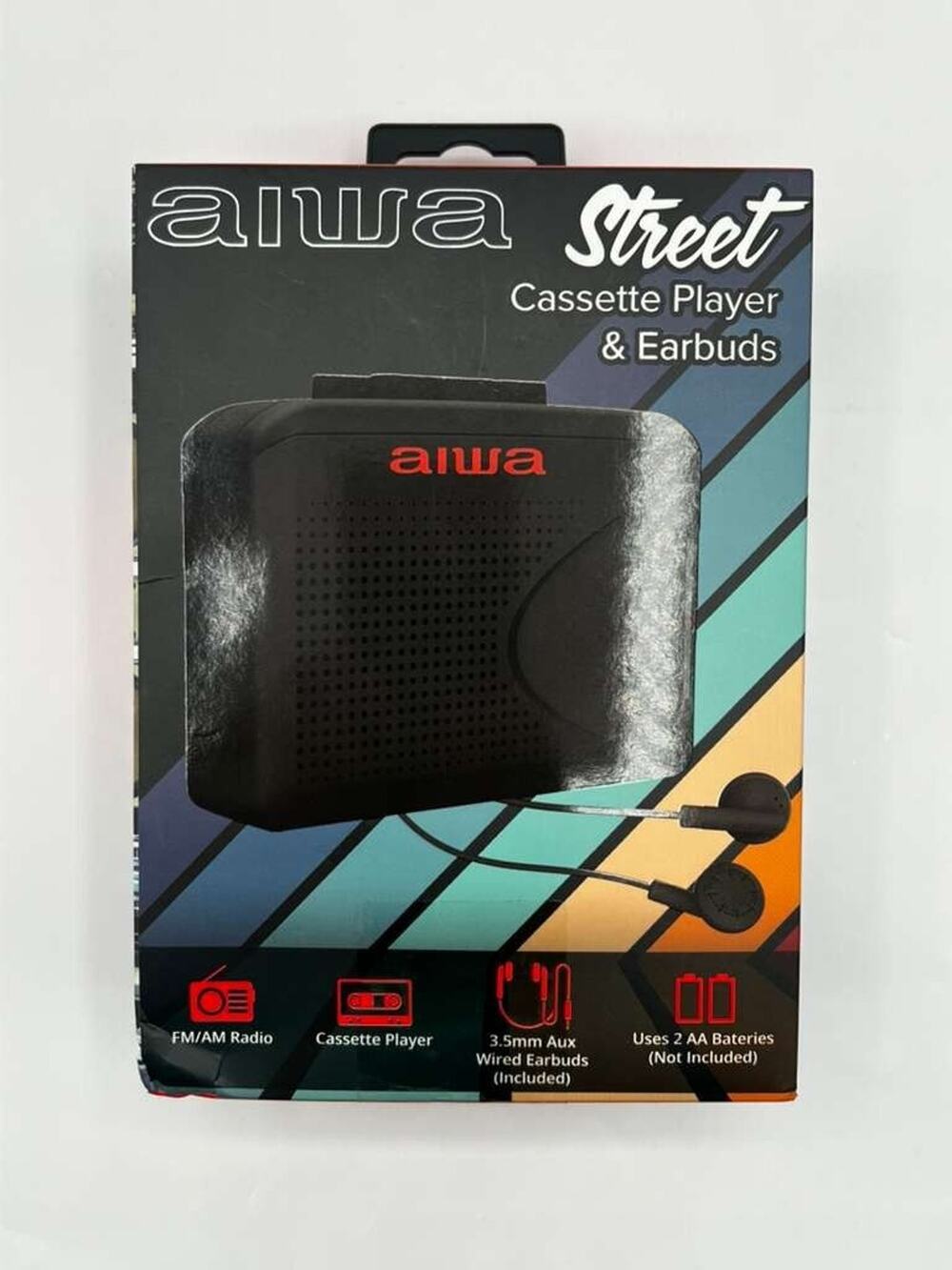 Aiwa Street Portable Cassette Player AM/FM Radio w Earbuds New AI7007